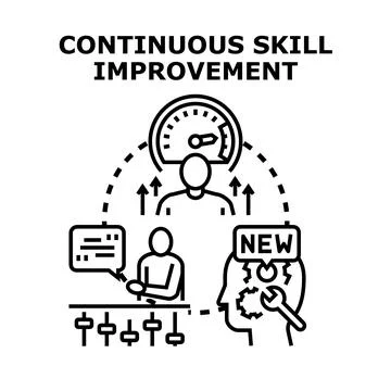 Continuous skill improvement for personal and professional growth Illustrazione stock