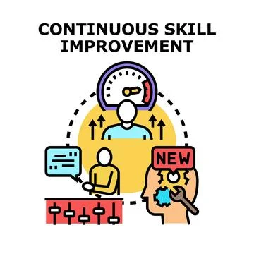 Continuous skill improvement for personal and professional growth Stock Illustration