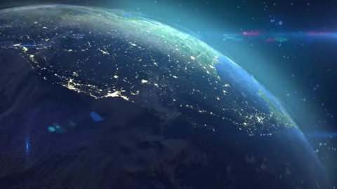 Continuous spherical rotation of planet Earth, view from space. Stock Footage 318216418