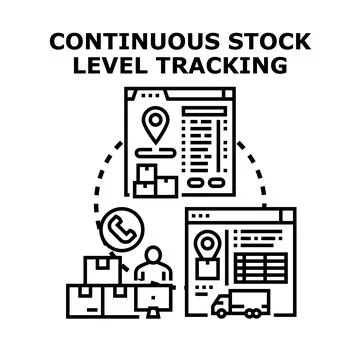 Continuous stock level tracking improving inventory management efficiency Stock Illustration