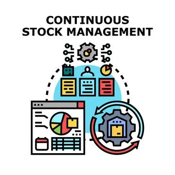Continuous stock management process optimizing warehouse logistics Illustration