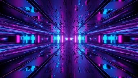 Continuous Straight Dimensional Shaft 4k uhd 3d illustration background Stock Illustration