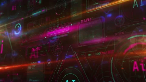 A continuous stream of digital artificial intelligence data. Stock Footage 260296803