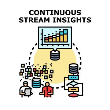 Continuous stream insights data processing workflow 스톡 일러스트