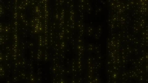Continuous streams of gold particles fall against a black background, while Stock Footage 154136114