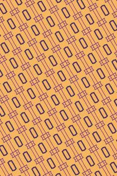 Continuous stroke-based wallpaper pattern outline composition in sunset gold, re Stock Illustration