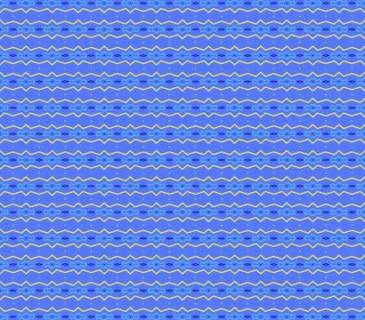 Continuous stroke-based wallpaper pattern outline composition in royal blue, bri Stock Illustration