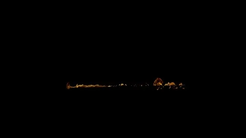 Continuous Surface Flame Licks Compositing Element on black screen Stock Footage 326368358