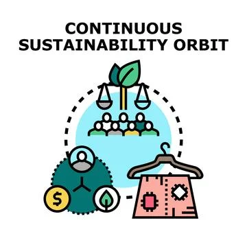 Continuous sustainability orbit for global ecological balance Stock Illustration