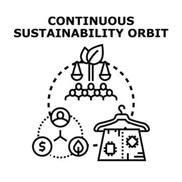 Continuous sustainability orbit for global ecological balance Stock-Illustration