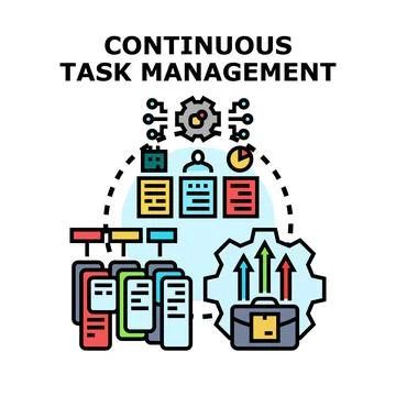 Continuous task management process for project development Stock Illustration