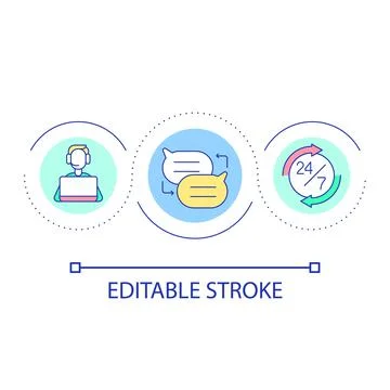 Continuous technical support loop concept icon Stock Illustration