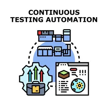 Continuous testing automation development process concept Stockillustratie