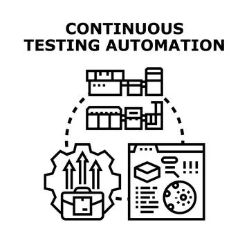 Continuous testing automation development process concept Stock Illustration