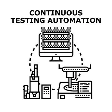 Continuous testing automation for software development quality Stock Illustration