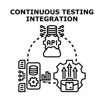 Continuous testing integration process for software development 스톡 일러스트