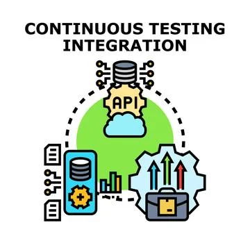 Continuous testing integration process for software development Illustrazione stock