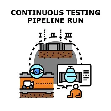 Continuous testing pipeline run concept vector illustration 스톡 일러스트