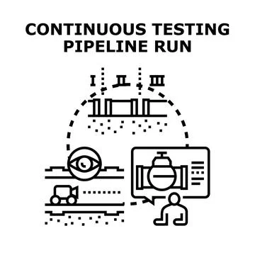 Continuous testing pipeline run concept vector illustration Stock Illustration