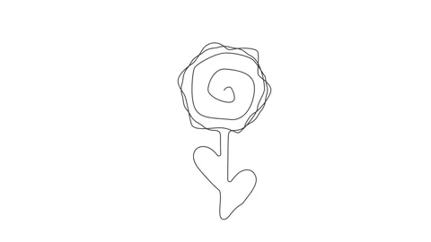 Continuous Thin Line Flower Drawing Animation, Minimalist Botanical Drawing Video stock 239338236