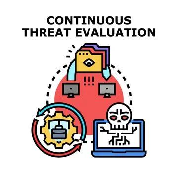 Continuous threat evaluation assessing cybersecurity risks Stock Illustration