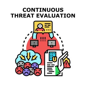 Continuous threat evaluation concept for cybersecurity monitoring Stock Illustration