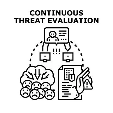 Continuous threat evaluation concept for cybersecurity monitoring 스톡 일러스트