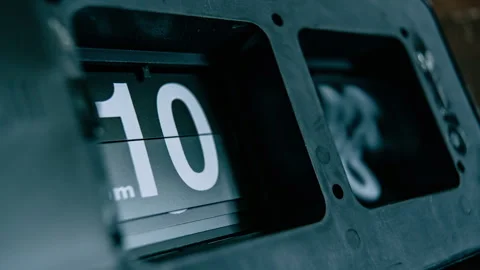 Continuous Time Lapse of Vintage Black Flip Clock Mechanism Moving Fast Stock Footage 331504759