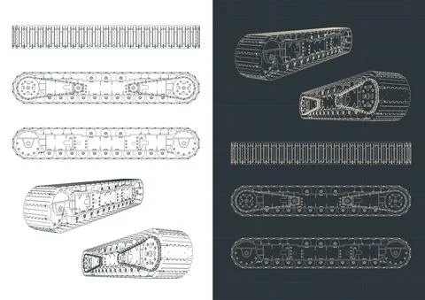 Continuous track from a large crawler crane Stock Illustration