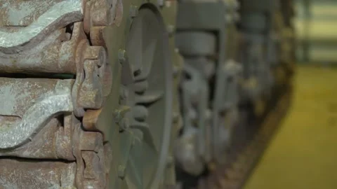 Continuous Tracks of an American Sherman Tank Stock Footage 325350892