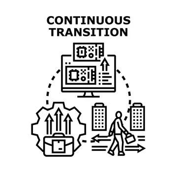 Continuous transition global business digital development concept Stock Illustration