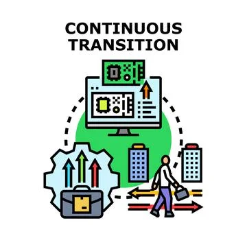 Continuous transition global business digital development concept Stock Illustration