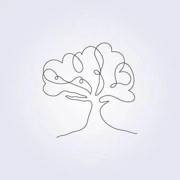 Continuous tree vector illustration icon logo symbol template background Stock Illustration