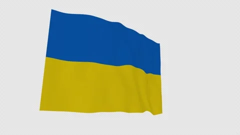 Continuous Undulating Ukraine National Flag Loop Alpha Channel Video stock 342623936