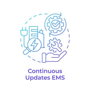 Continuous updates EMS blue gradient concept icon Illustrazione stock
