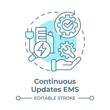 Continuous updates EMS soft blue concept icon 스톡 일러스트