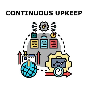 Continuous upkeep management system concept vector Stock Illustration