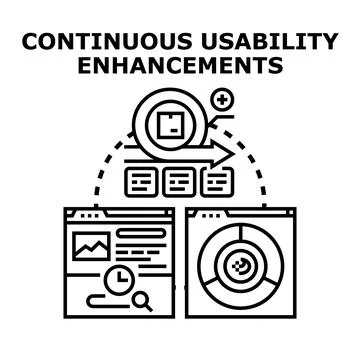 Continuous usability enhancements with agile development process Stock Illustration
