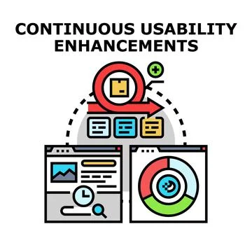 Continuous usability enhancements with agile development process Stock Illustration