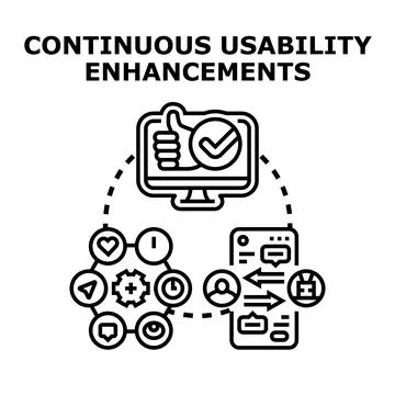 Continuous usability enhancements vector concept illustration Stock Illustration