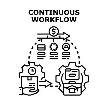 Continuous workflow concept with business process optimization Stock Illustration