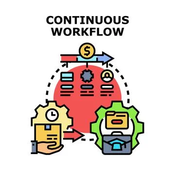 Continuous workflow concept with business process optimization Stock Illustration