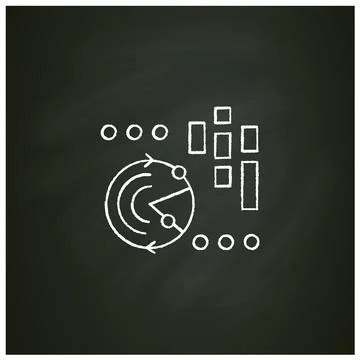 Continuously data update chalk icon Stock Illustration