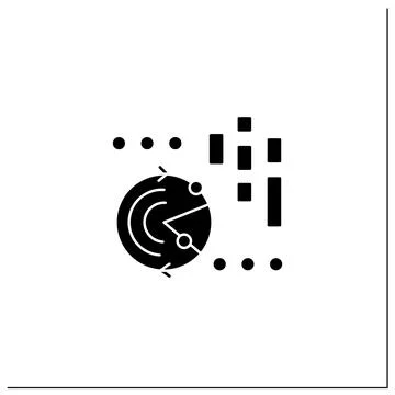 Continuously data update glyph icon Stock Illustration