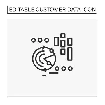 Continuously data update line icon Stock Illustration