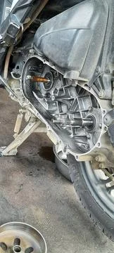 The Continuously Variable Transmission or CVT circuit of an automatic motorbike 스톡 사진