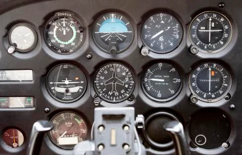 Contol panel on an airplane Stock Photos