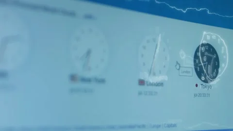 Contour and smoke of The world clock. Shoot pixels on the screen Stock Footage 241072829