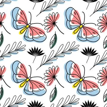 Contour and spot seamless pattern, a set of summer sweets Stock Illustration