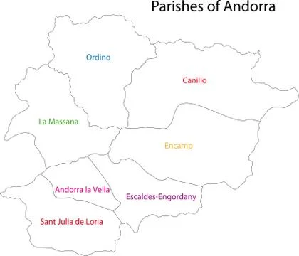 Contour Andorra map Stock Illustration
